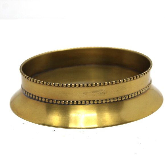 Regency Handcrafted Solid Brass Flat Foot Base and Beaded Design Soap Dish India - Picture 1 of 5